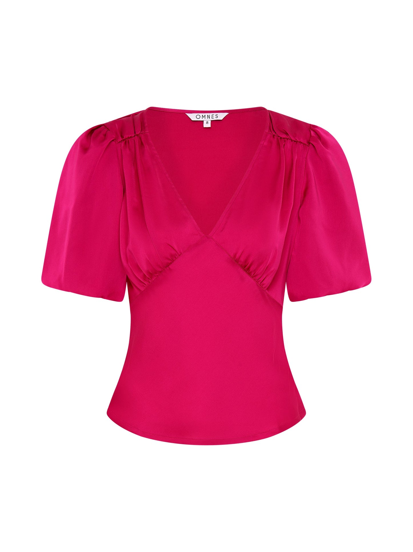 Cressida Puff Sleeve Top in Magenta