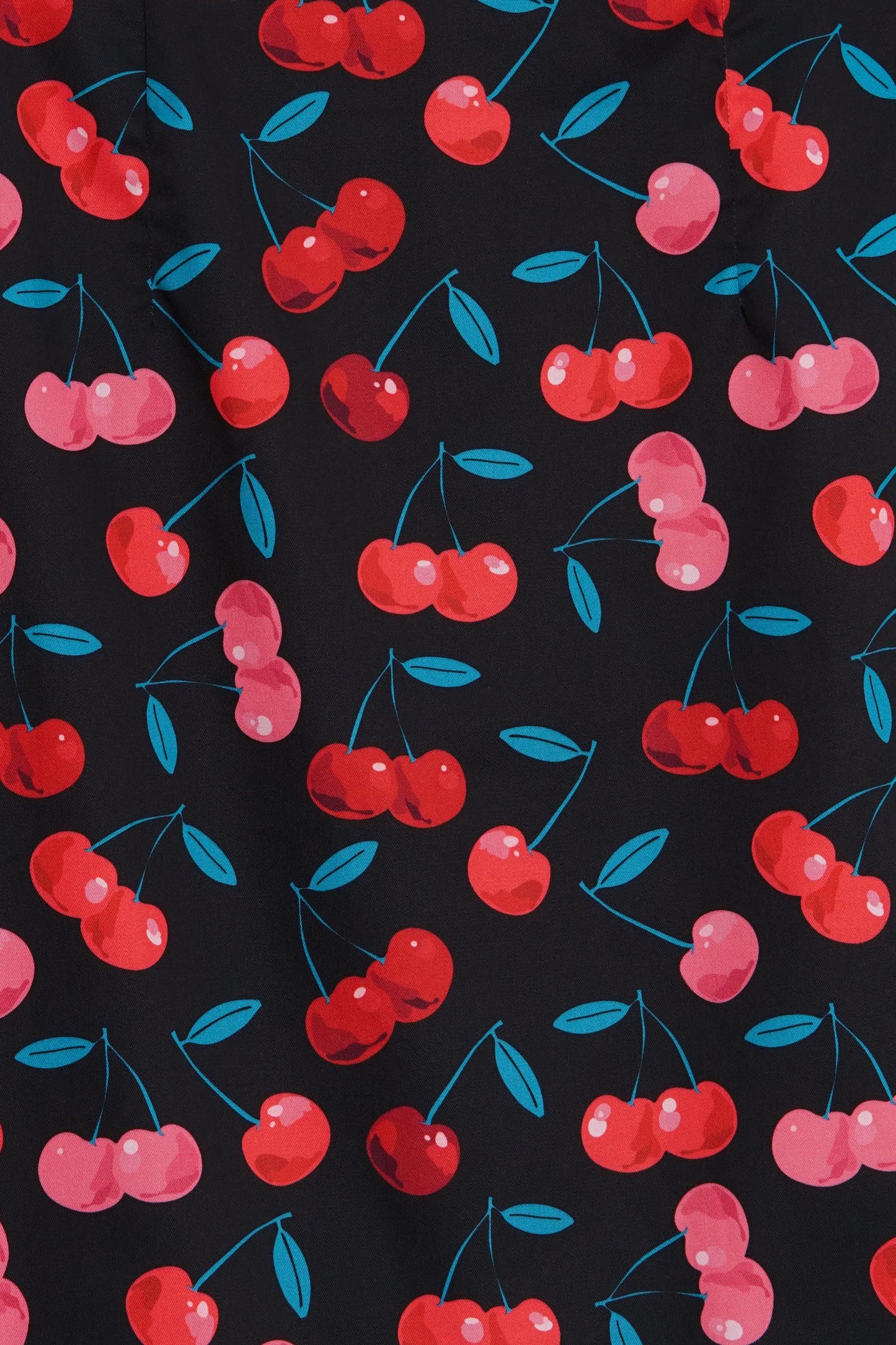 Falda Black & Red Cherry Pencil Skirt