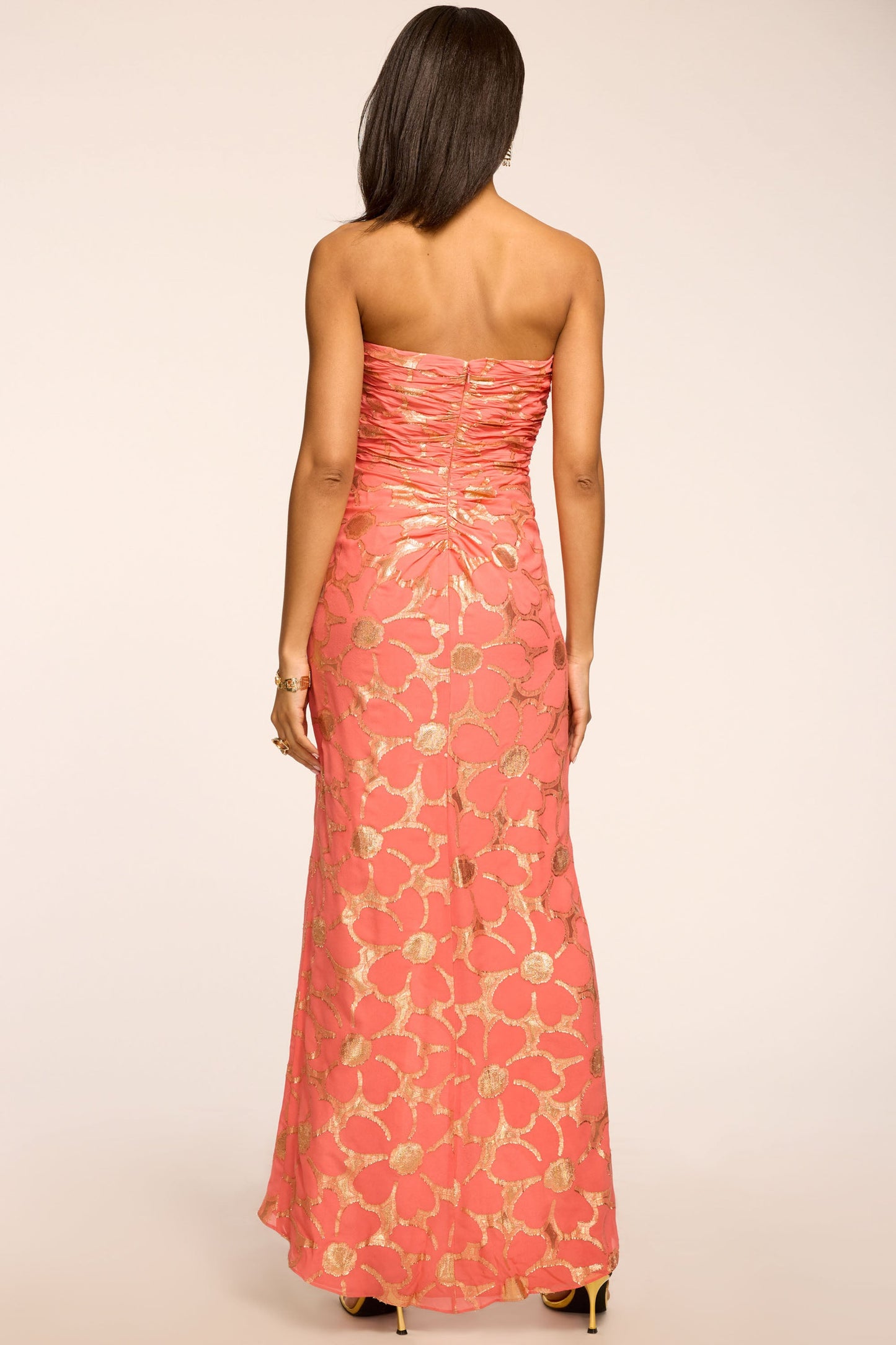 Goldie Jacquard Strapless Gown