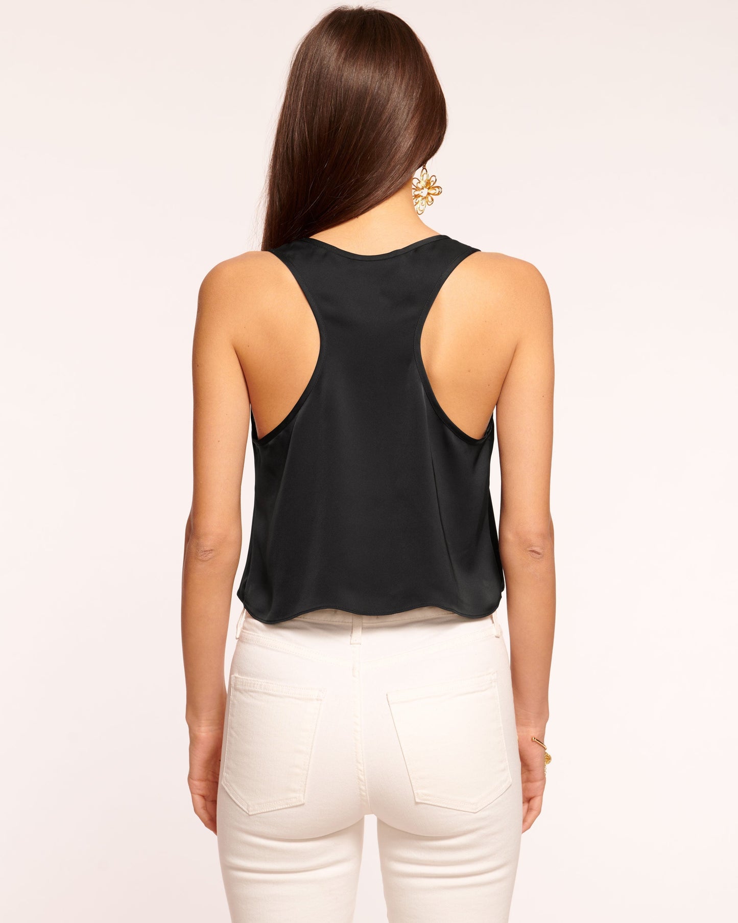 Margaret Racer Back Tank Top | BLACK