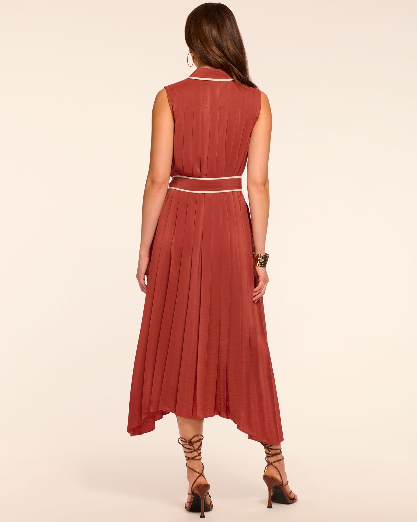 Kenneth Button Down Pleated Midi Dress