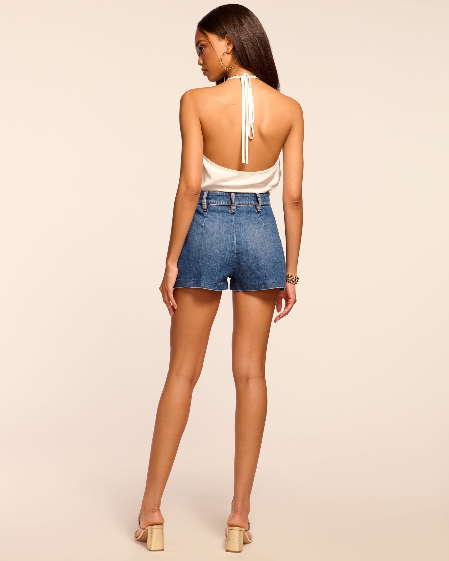Hilary High Waisted Denim Mini Short | MEDIUM WASH