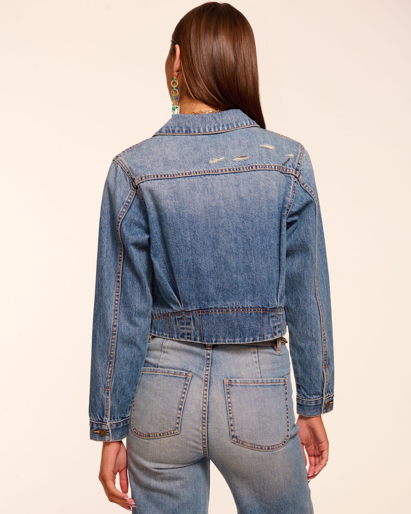 Jannah Distressed Denim Jacket