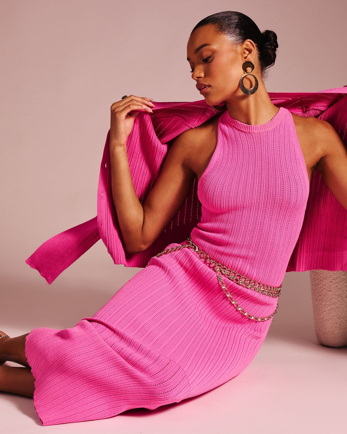 Marienne Ribbed Knit Midi Dress