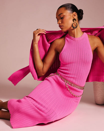 Marienne Ribbed Knit Midi Dress
