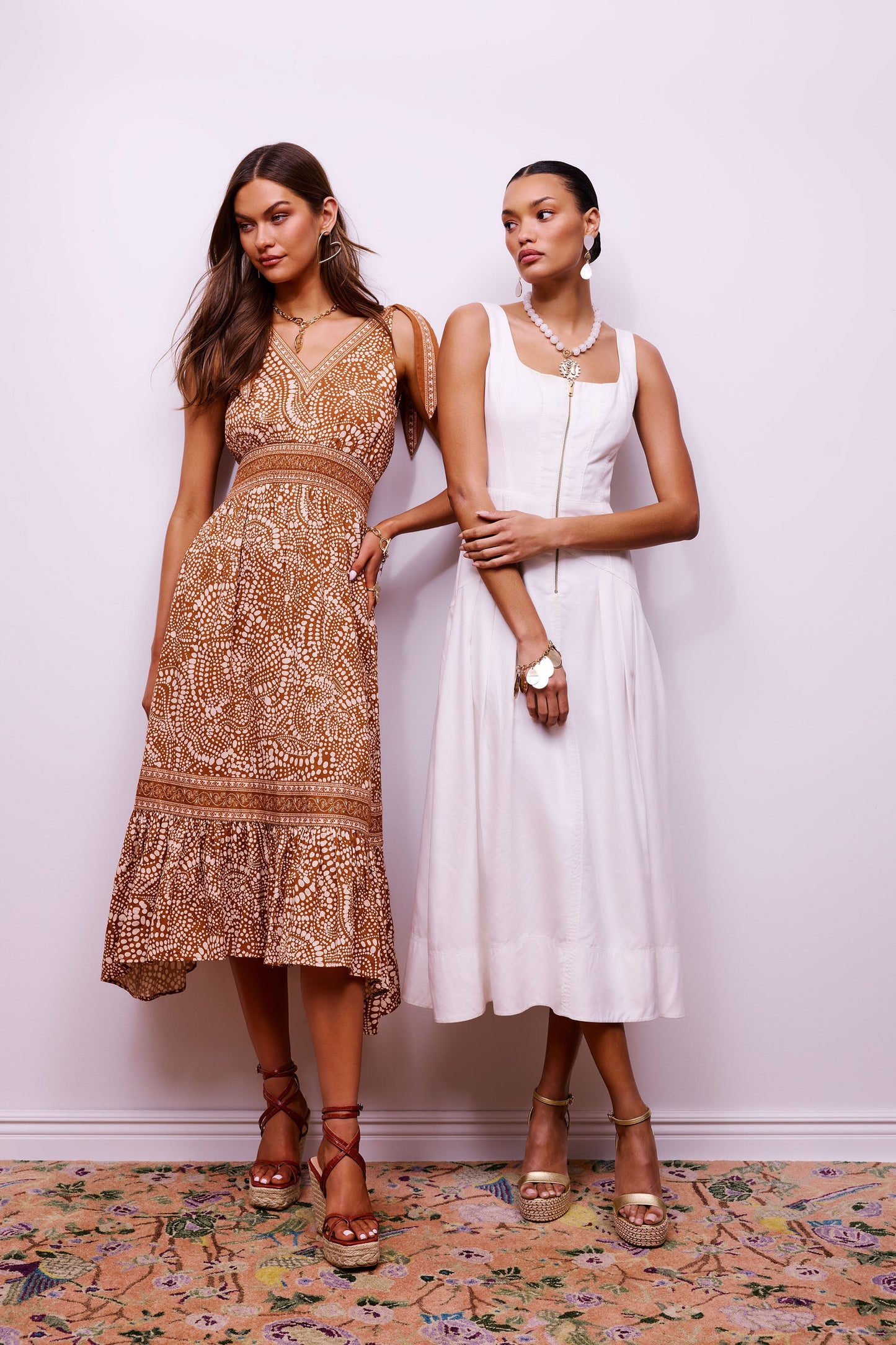 Moira Zip Front Midi Dress