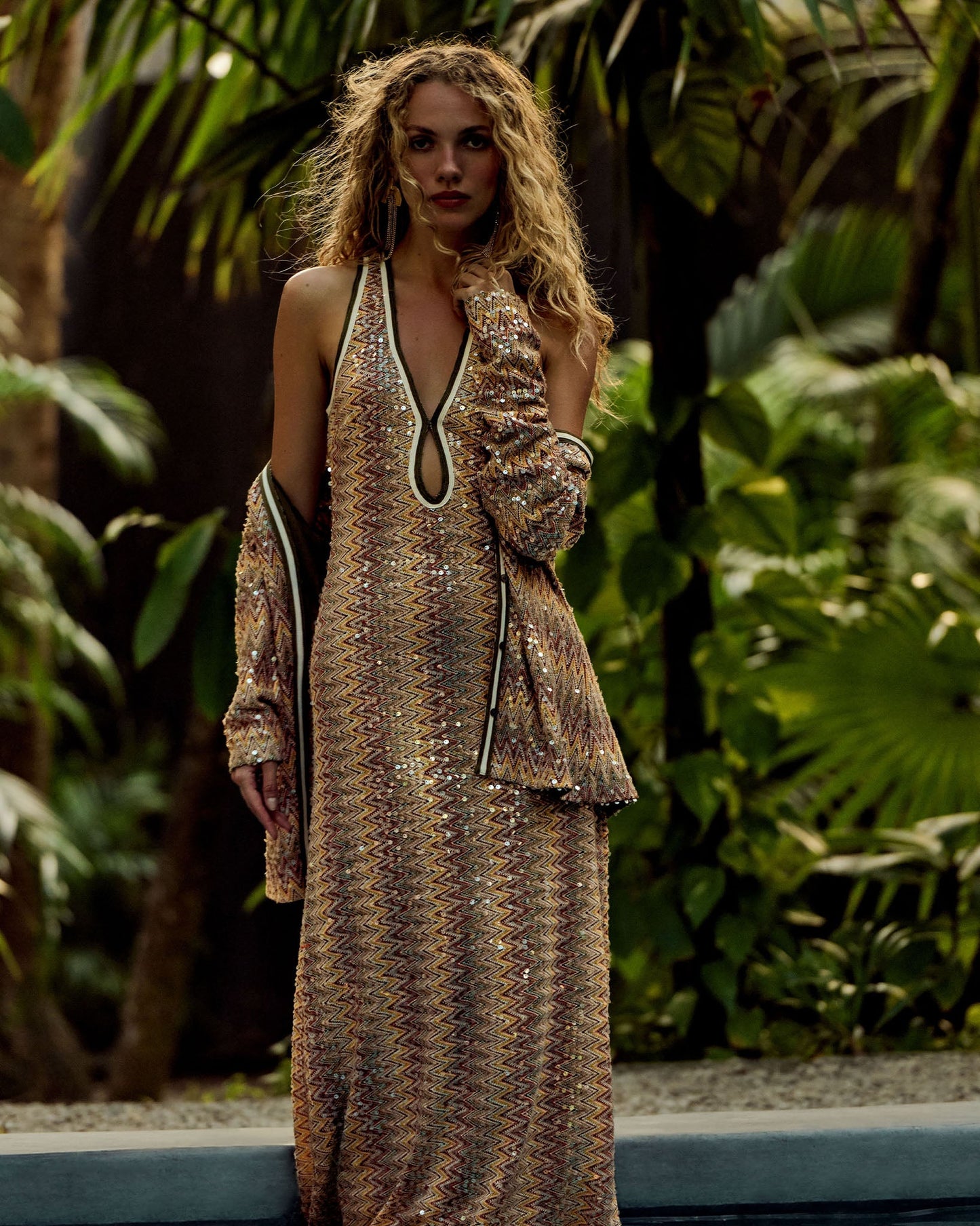 Kiki Chevron Sequin Cardigan