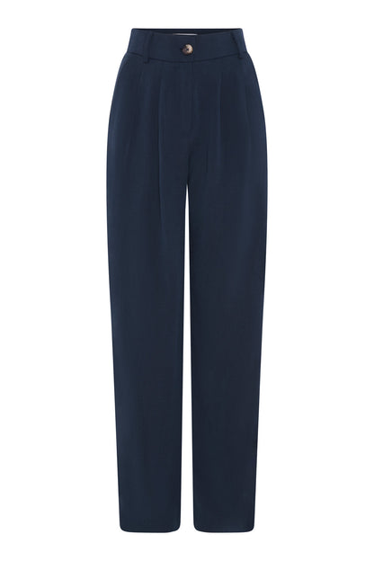 Cinnamon Straight Leg Trousers in Navy