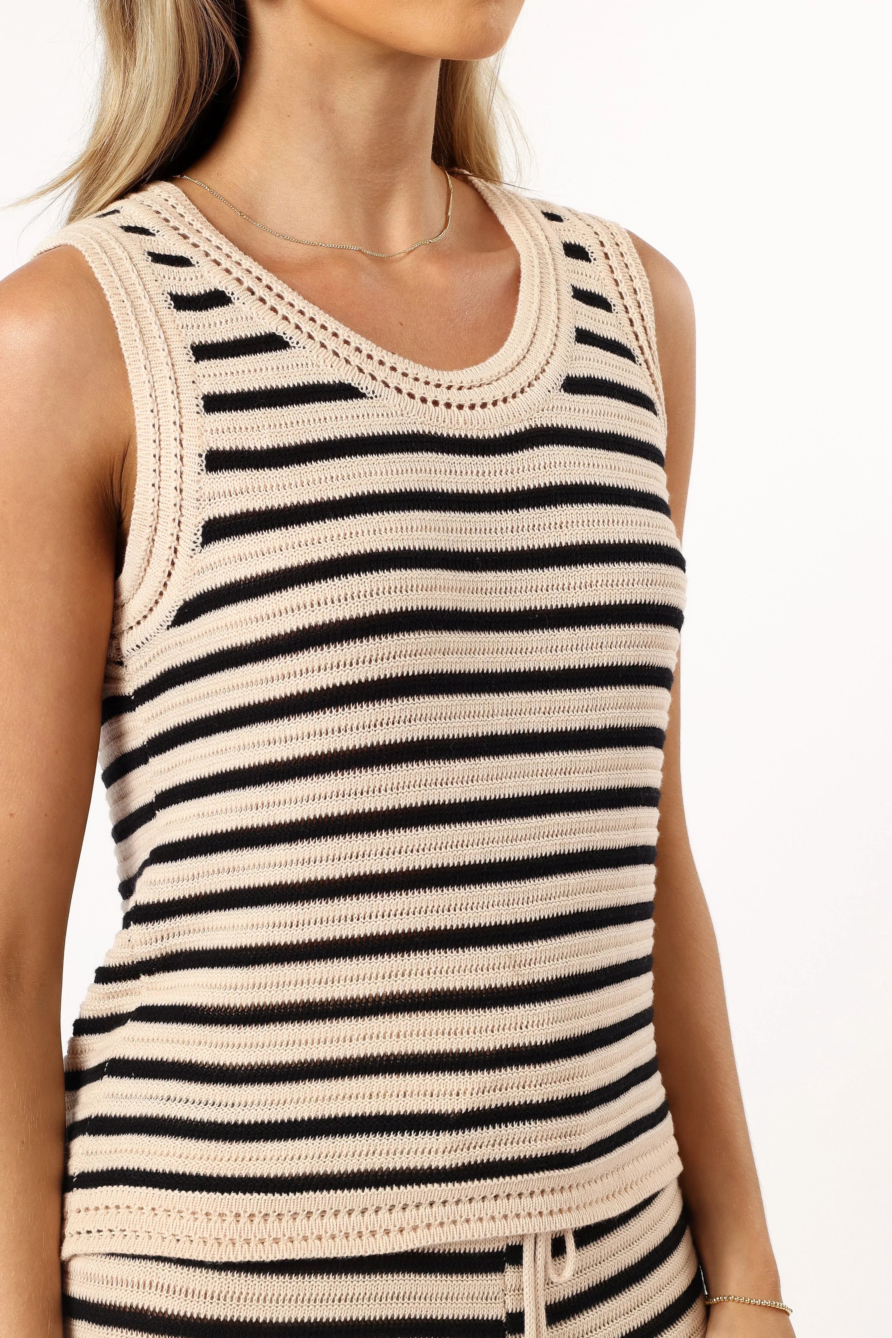 Cherie Knit Top - Sand Black
