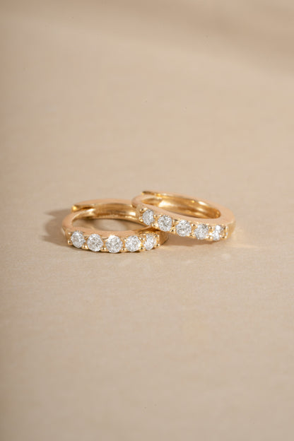 14K Solid Gold 7mm Lab Grown Diamond Huggies