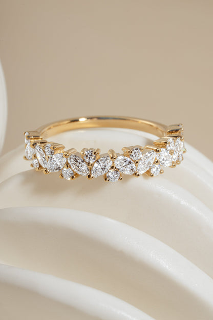 14K Solid Gold Multi Stone Lab Grown Diamond Ring