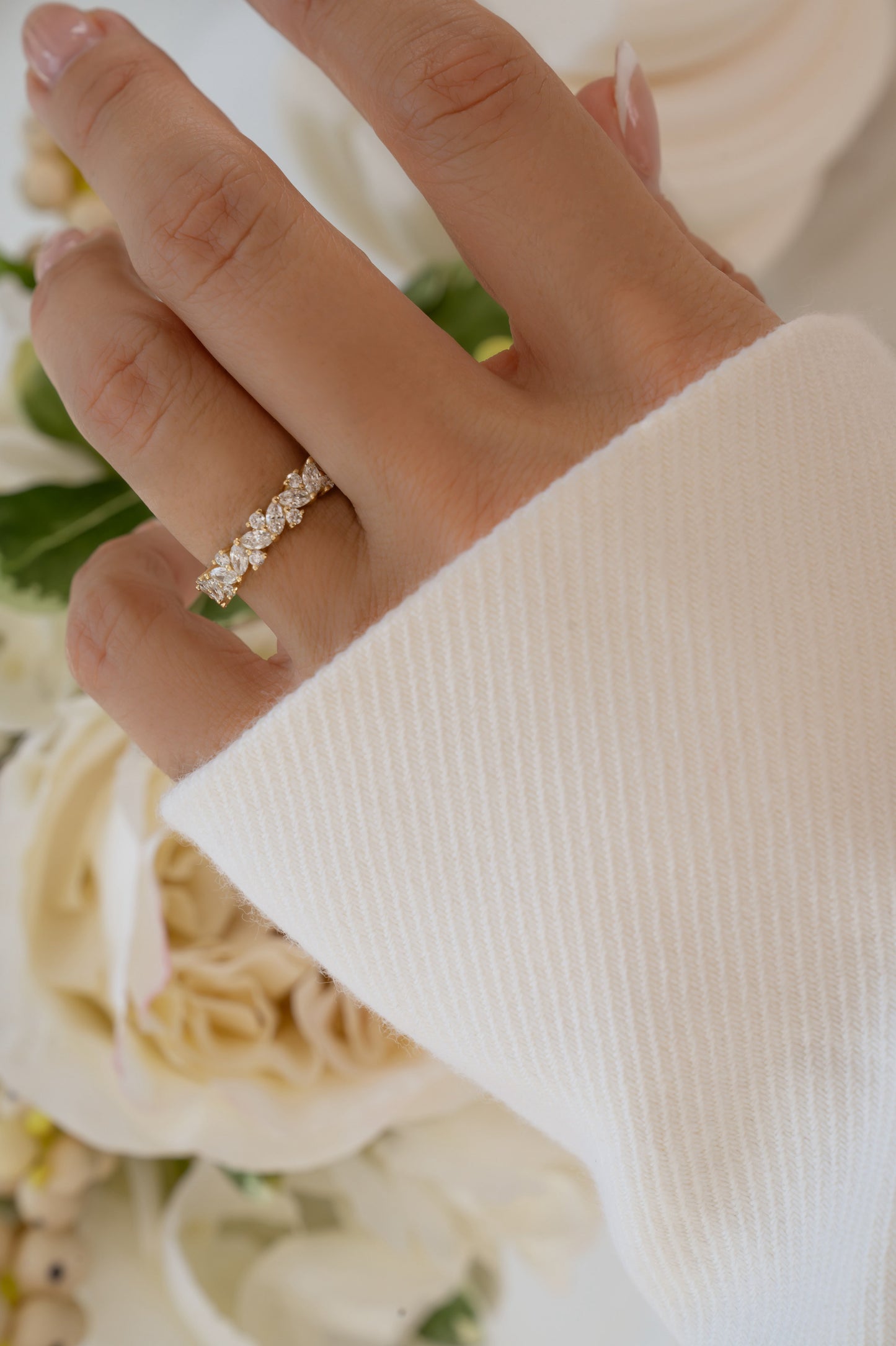 14K Solid Gold Multi Stone Lab Grown Diamond Ring