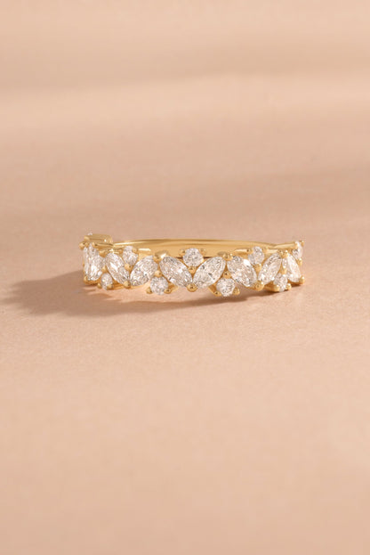 14K Solid Gold Multi Stone Lab Grown Diamond Ring