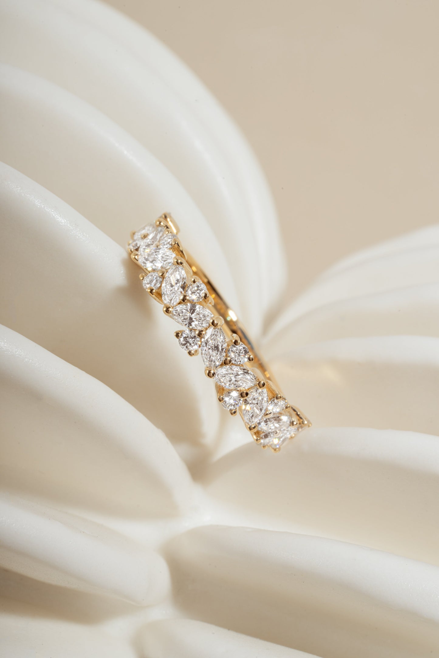 14K Solid Gold Multi Stone Lab Grown Diamond Ring