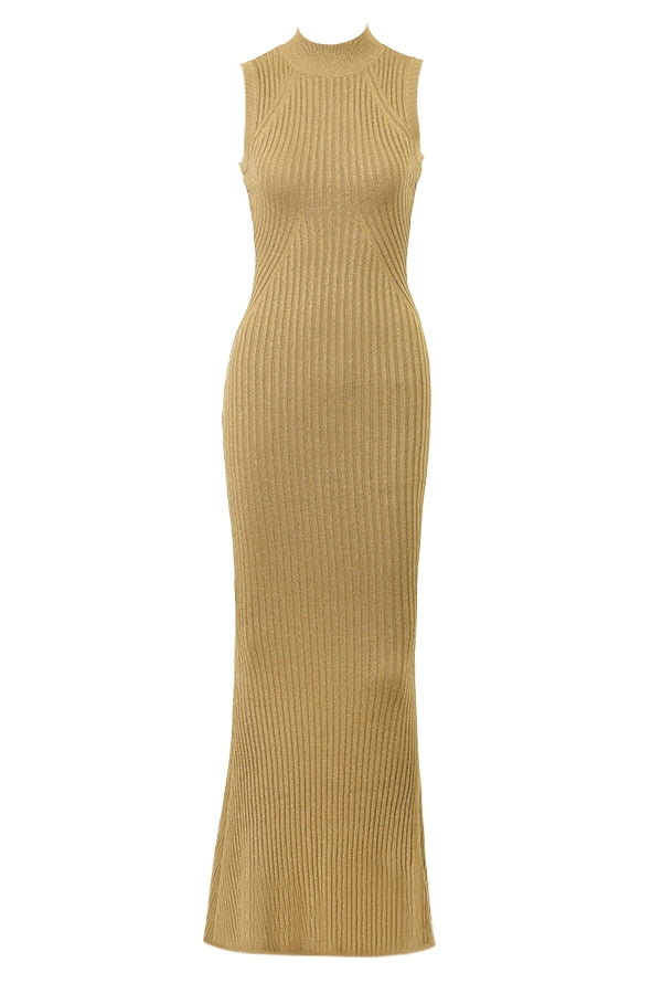 gold metallic maxi dress