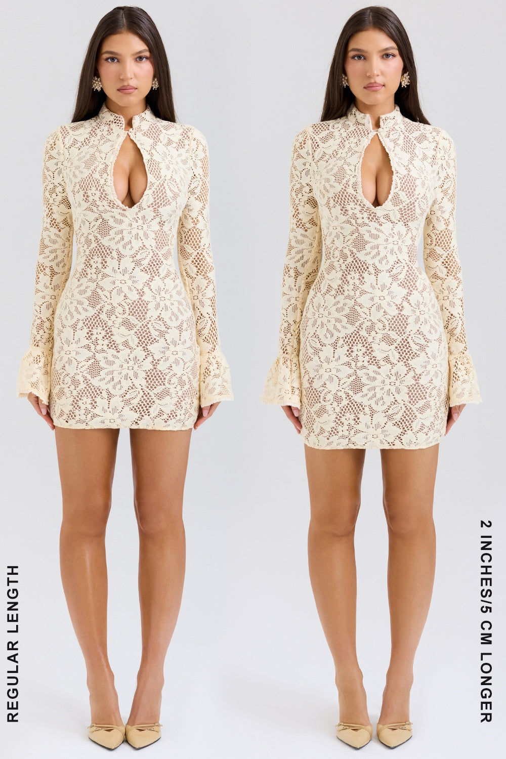 buttermilk keyhole lace mini dress