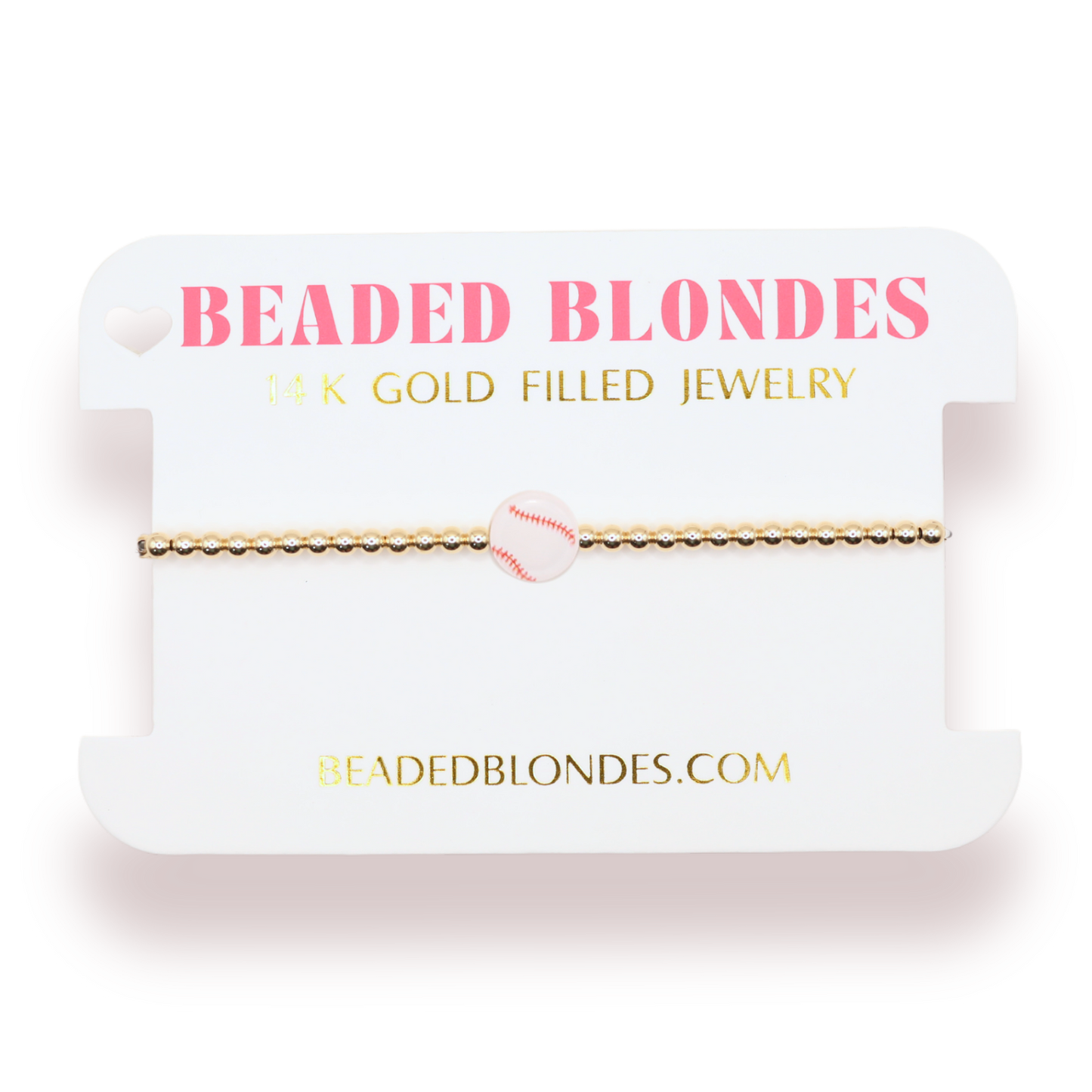 Baseball Bracelet on Gold: Gold / Petite 6.25 inch