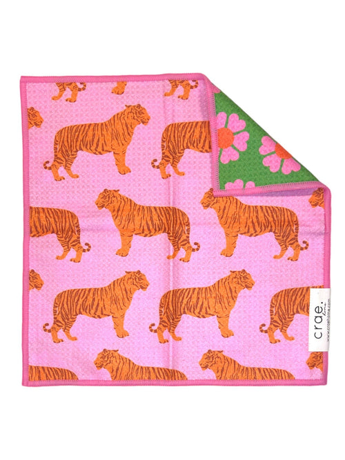 Carole: Reversible Washcloth: Pink/Green / 12x12 in / Washcloth