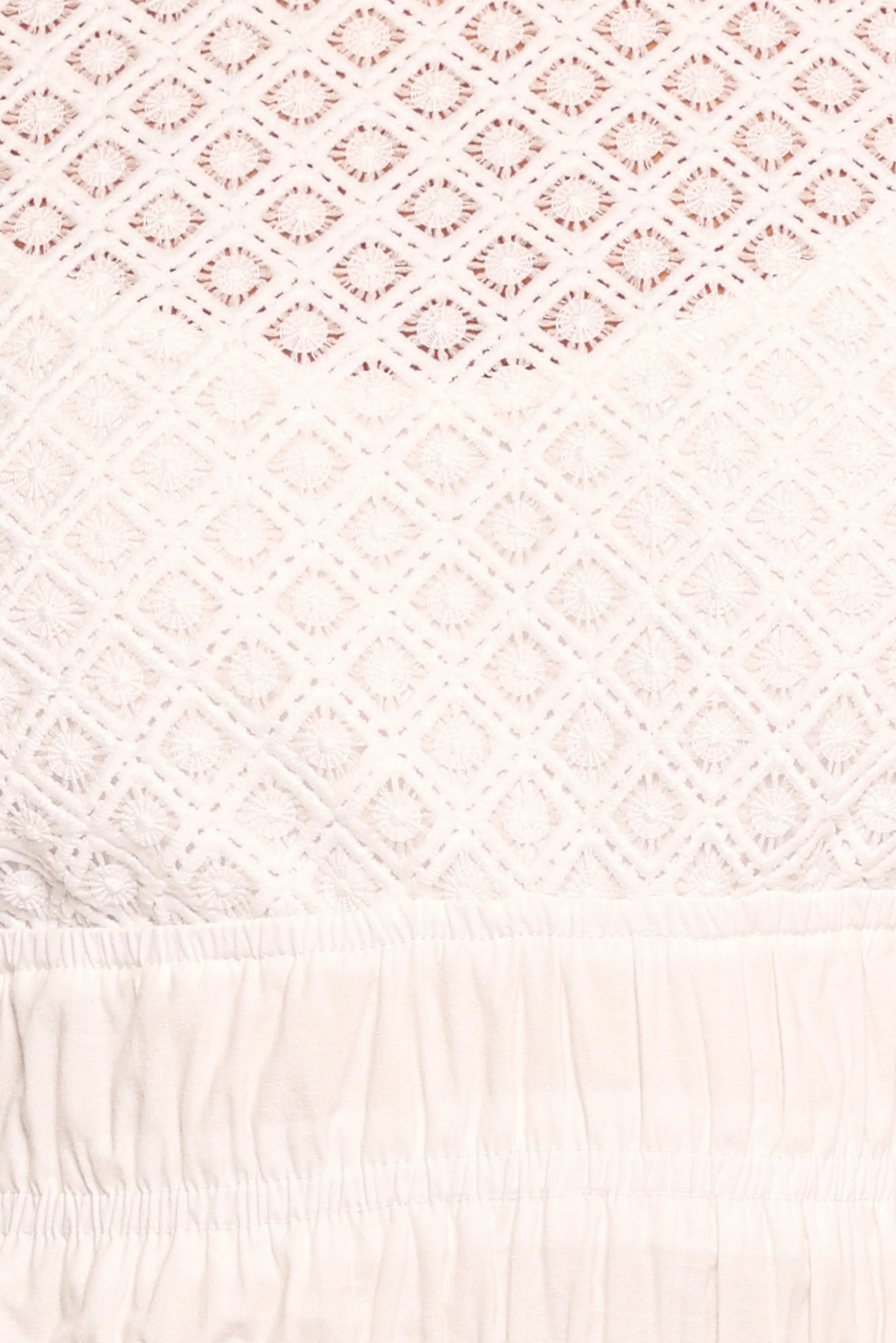 Riven Shirred Top - White