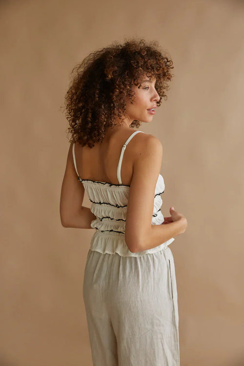 Alicia Ruffle Smocked Bow Top