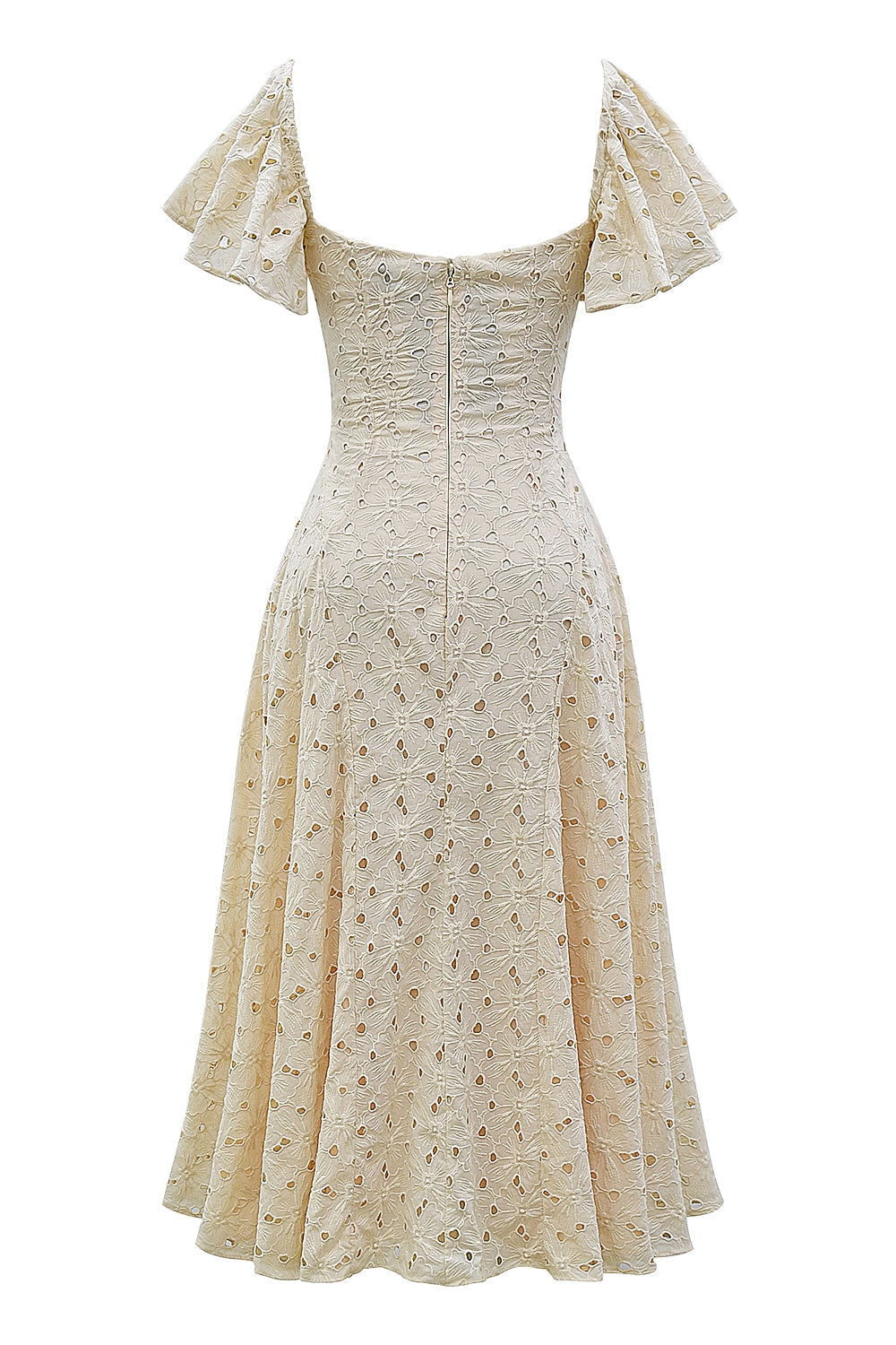 cream tea broderie anglais midi dress