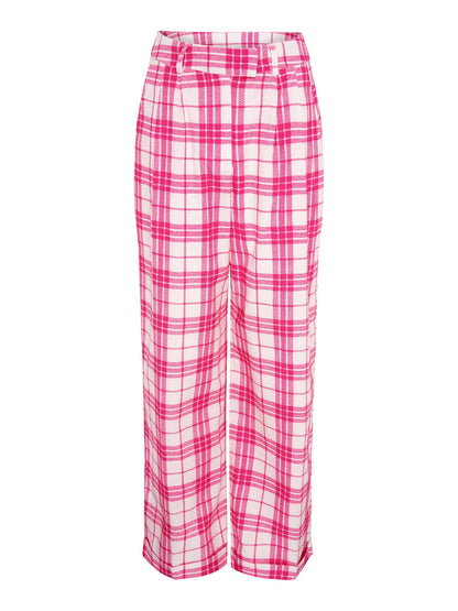 Candy Straight Leg Trouser in Pink Check
