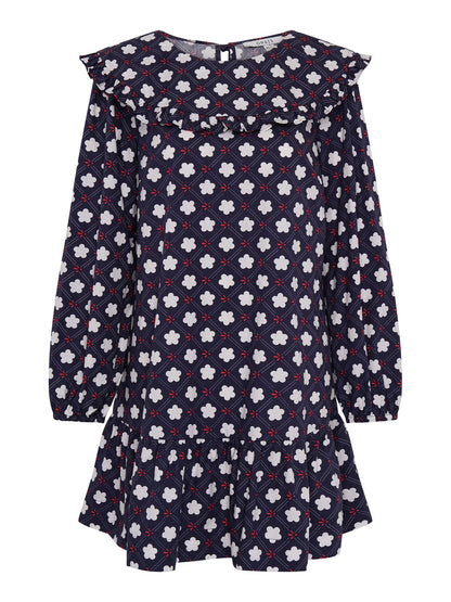 Emili Mini Dress in Navy Print