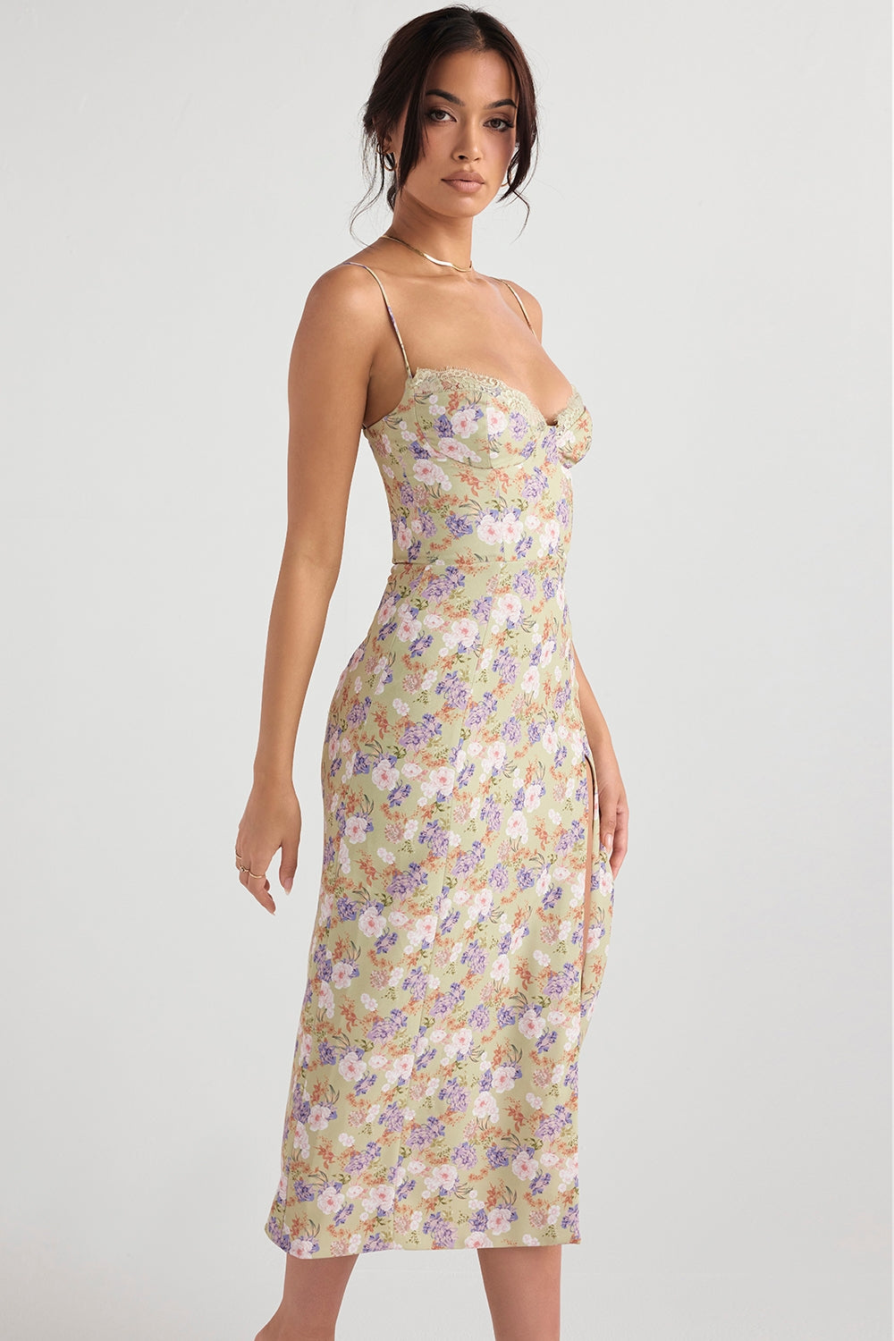 peony print  midi sundress