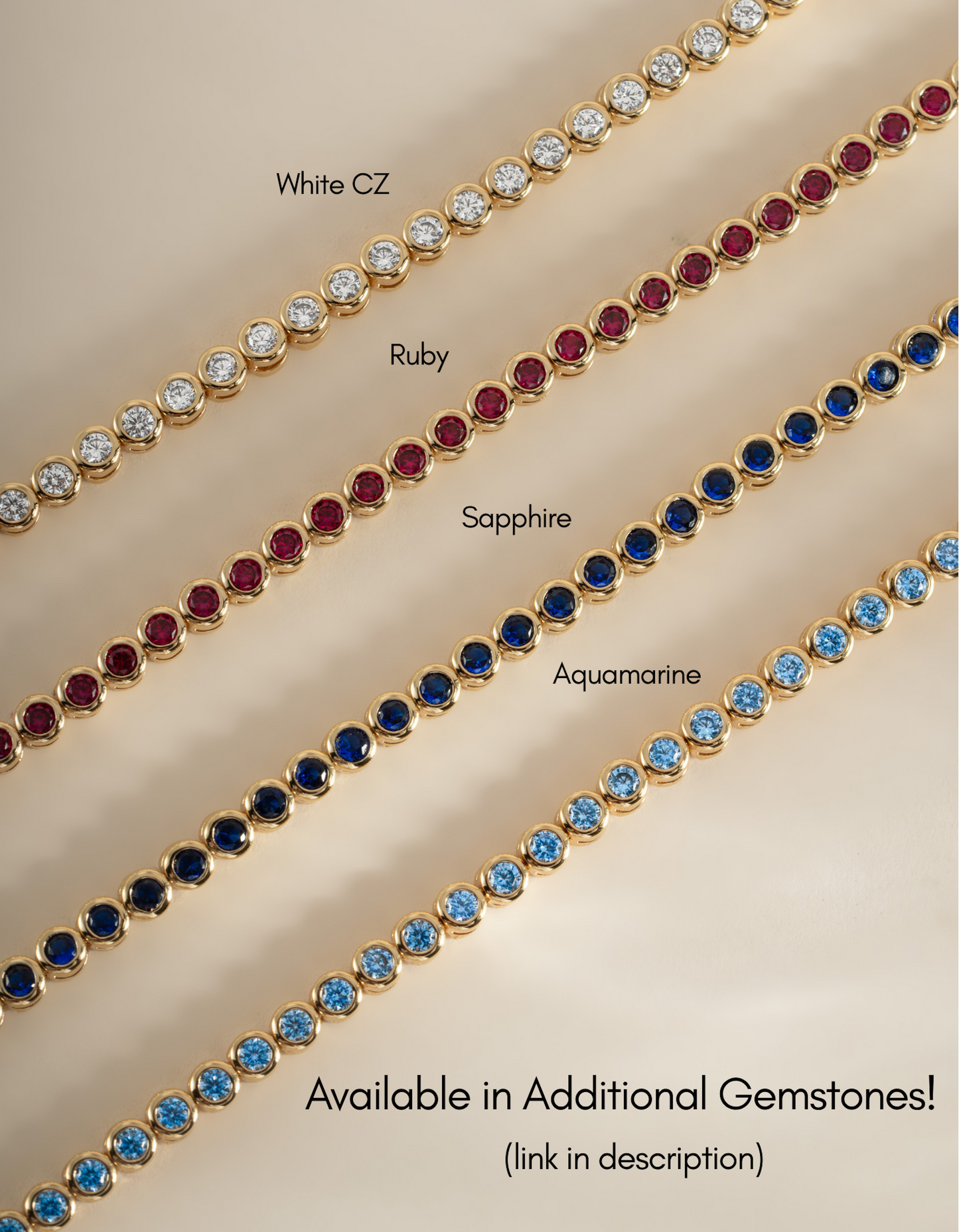 Aquamarine Bezel Tennis Bracelet