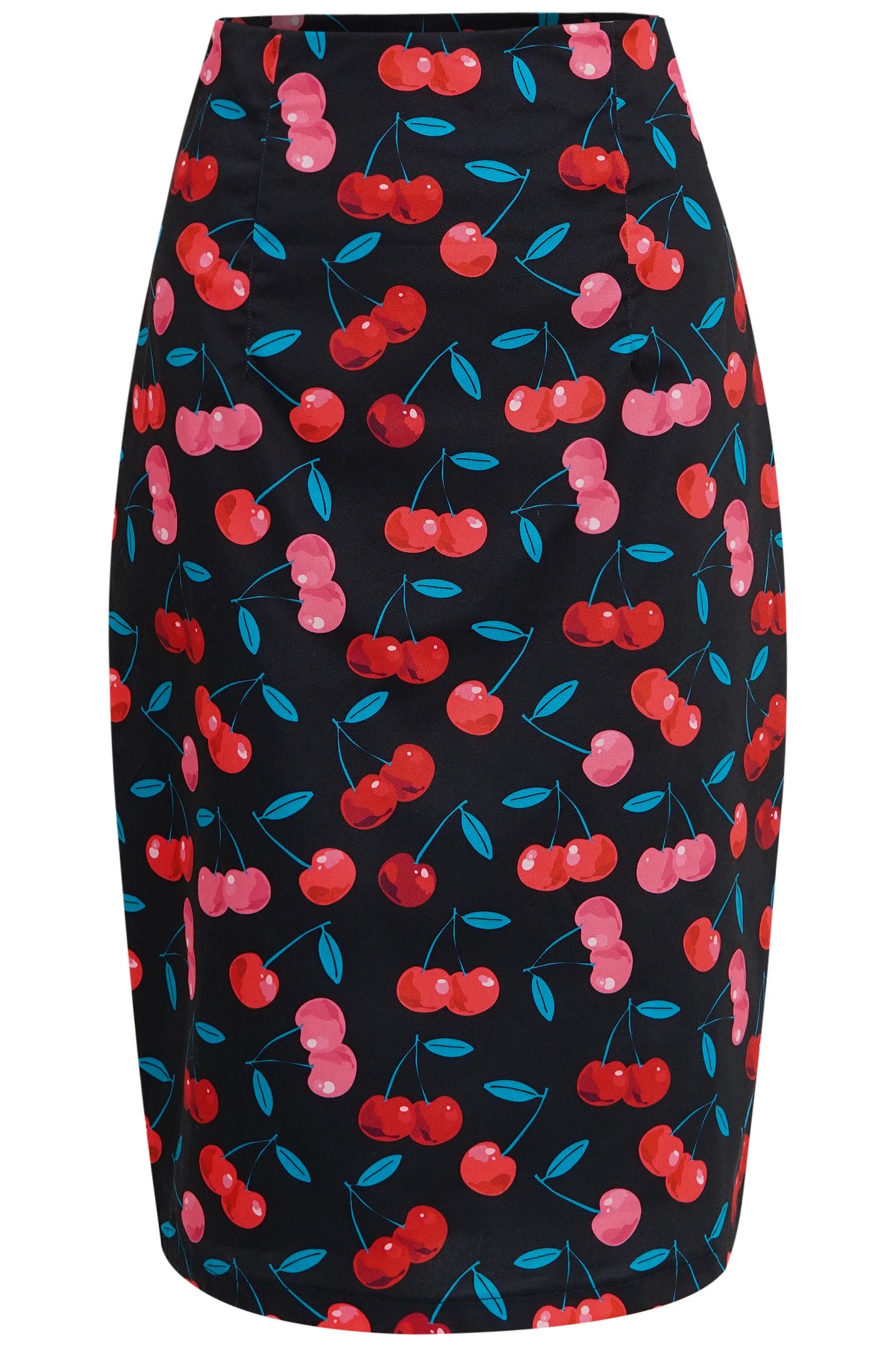 Falda Black & Red Cherry Pencil Skirt