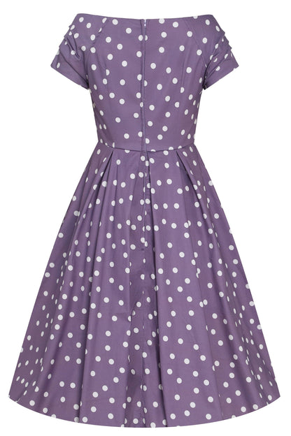 Lily Polka Dot Off Shoulder Midi Dress