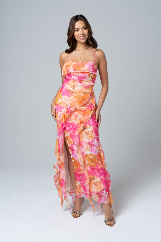 Charlene Criss Cross Back Maxi Dress