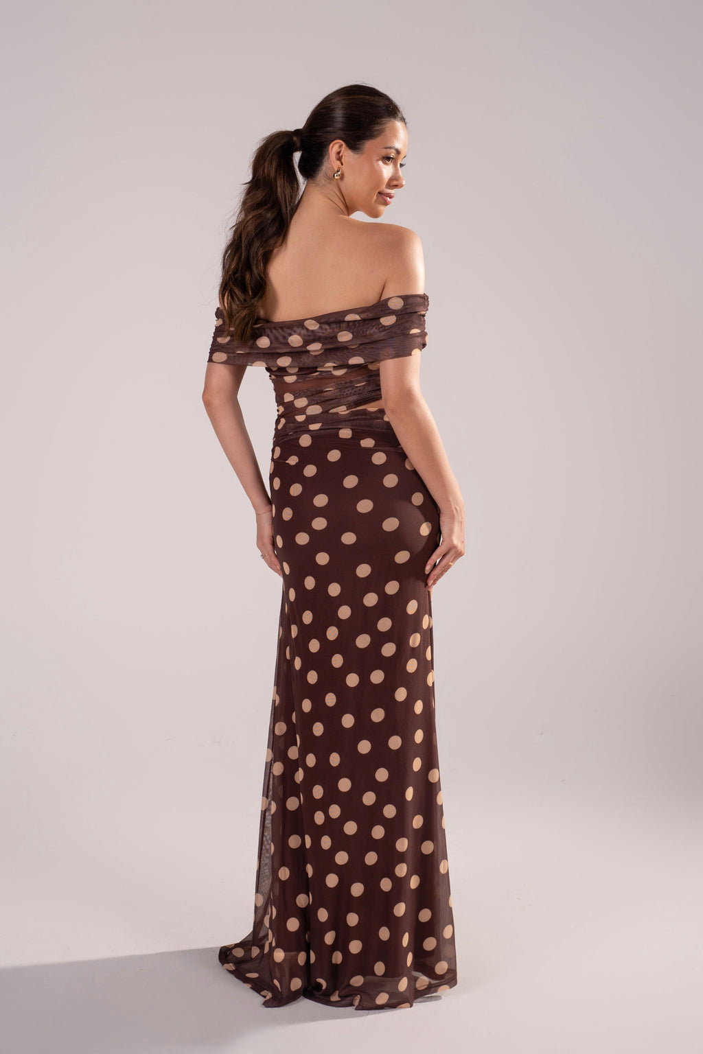Elowen Off-Shoulder Maxi Dress with Waist Cutout
