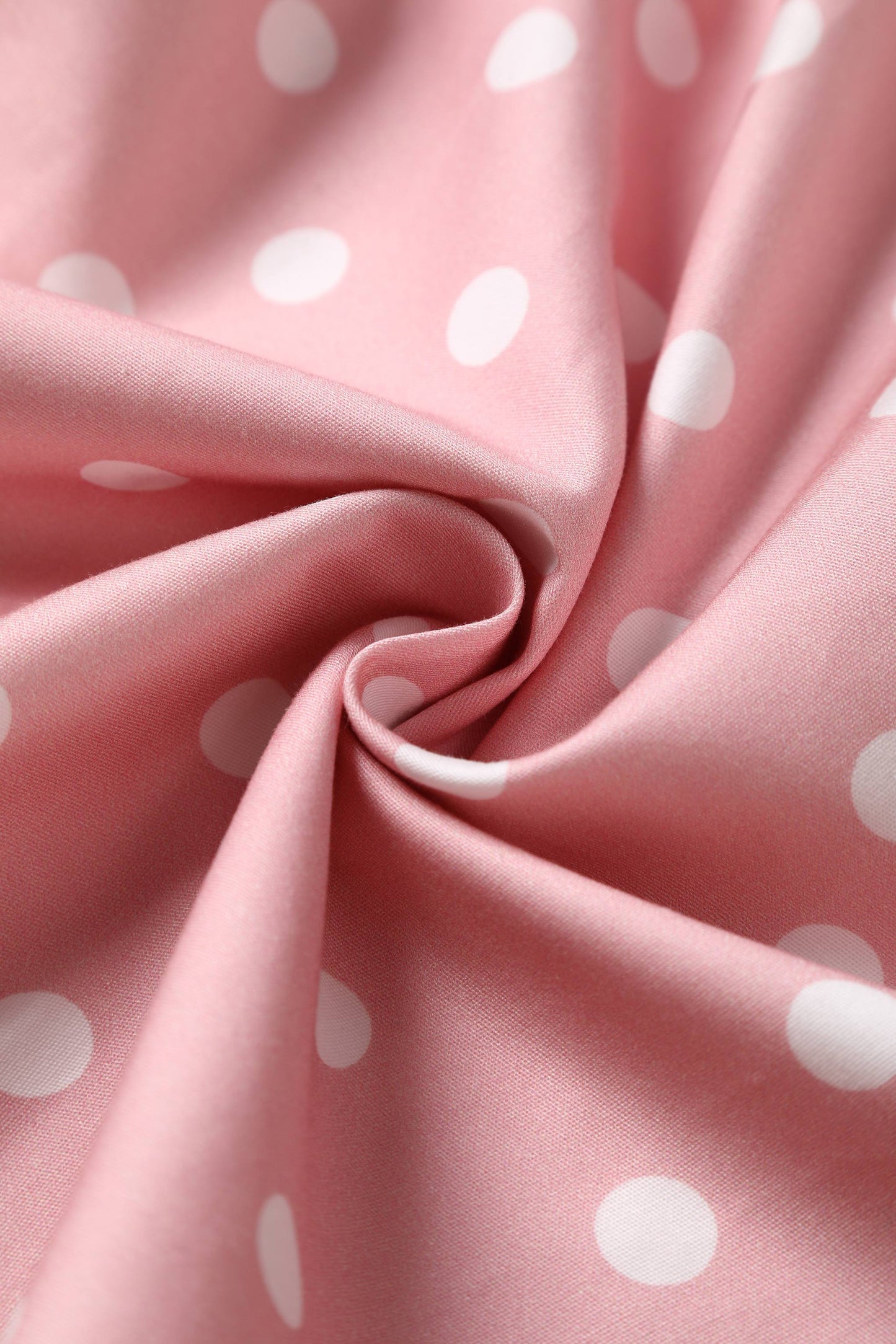 Lily Light Pink & White Polka Dot Off Shoulder Dress