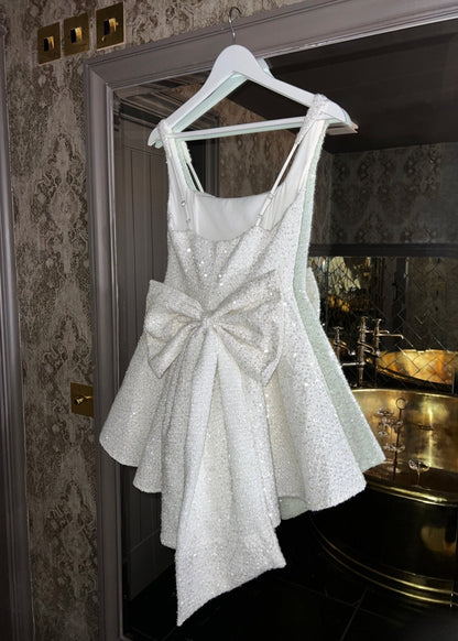 Love Letters Bow Mini Dress - White