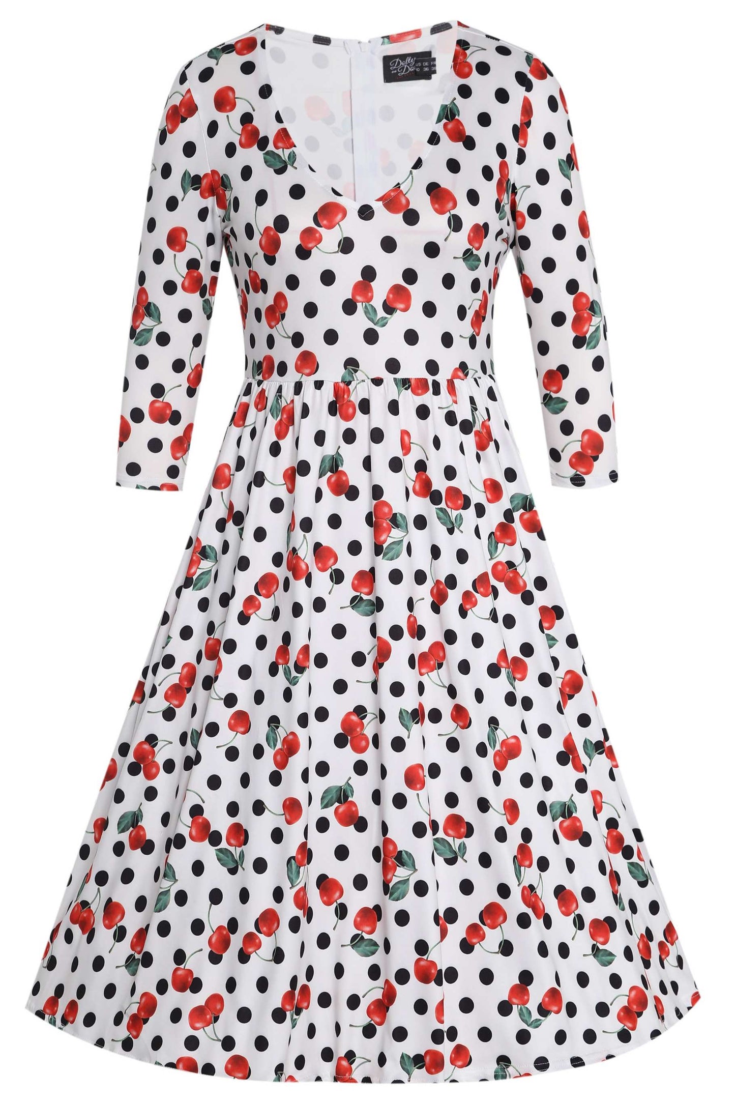 Billie Rockabilly Cherry Polka Dot Dress