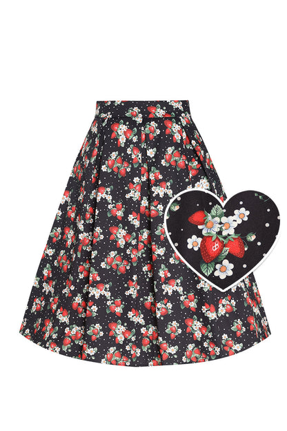 Carolyn Rockabilly Strawberry A-line Skirt