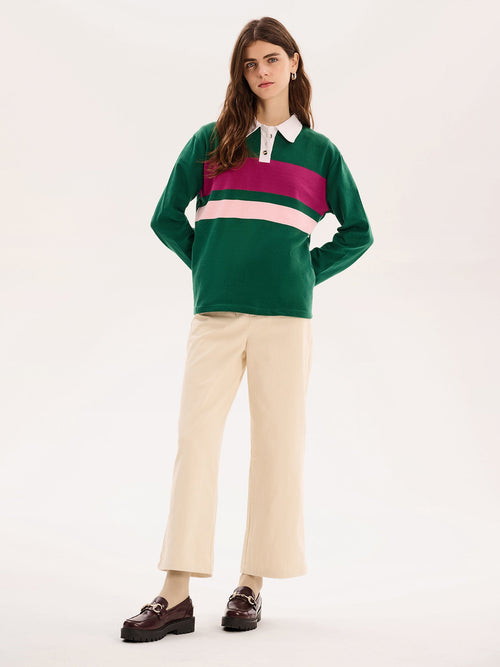 Hugo Rugby Shirt in Green and Pink