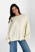 Logan Oversized Sweater in Cream