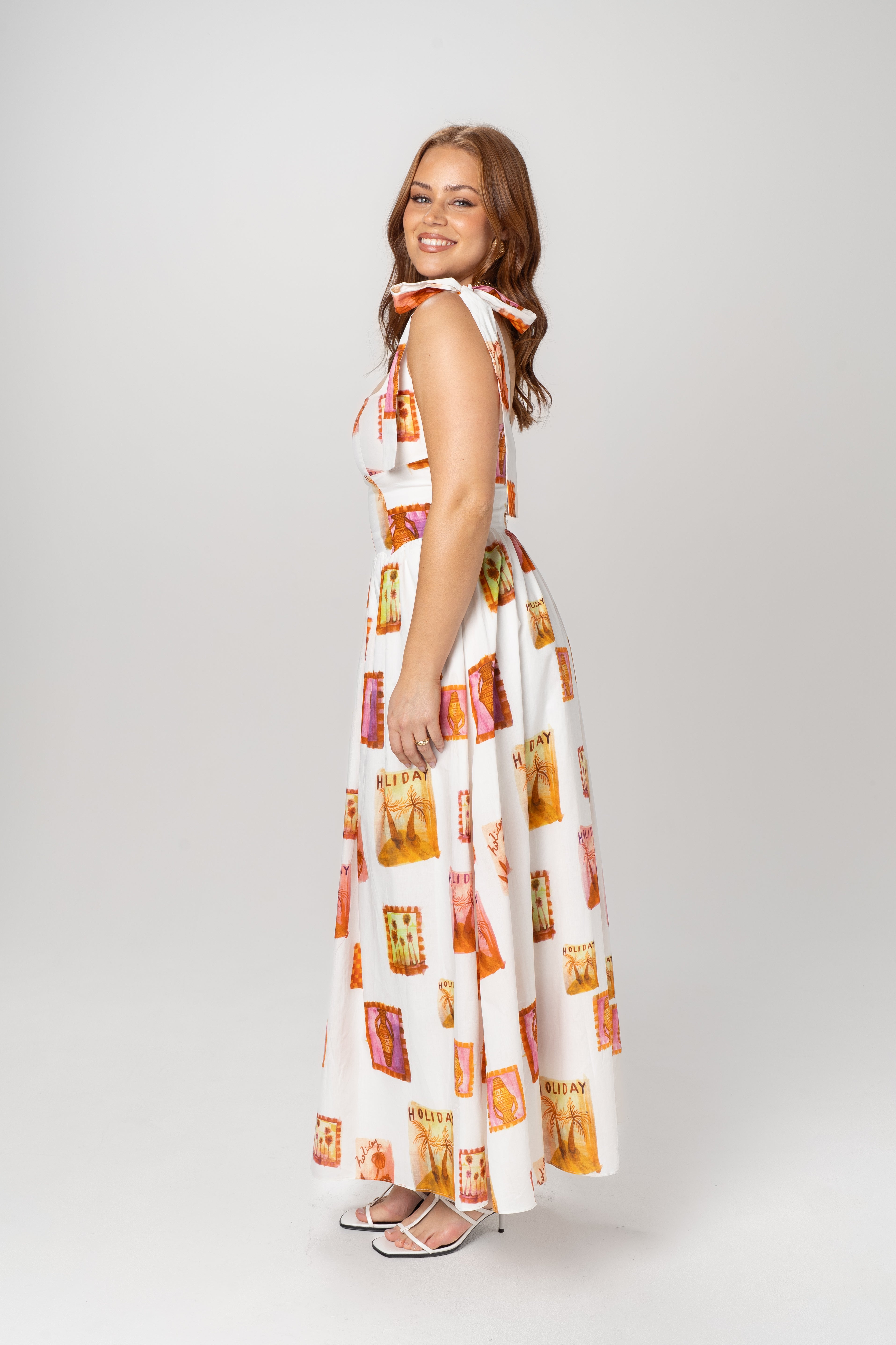 Laurie Holiday Print Maxi Dress