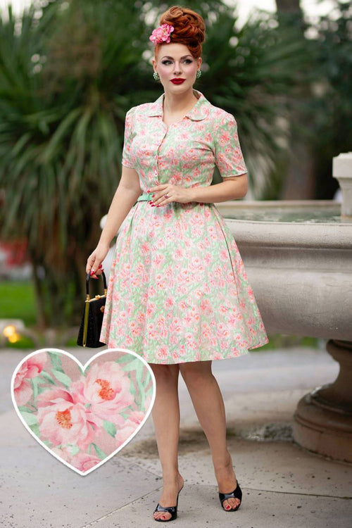 Penelope Pink Floral Shirt Dress