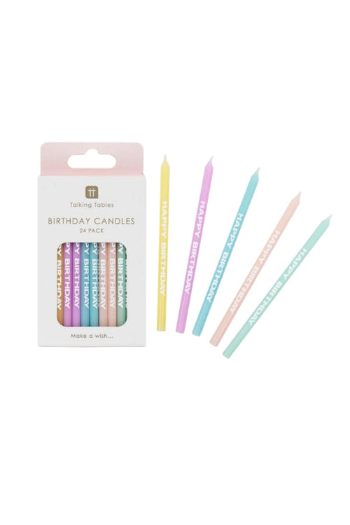 The Pastel Happy Birthday Printed Candles