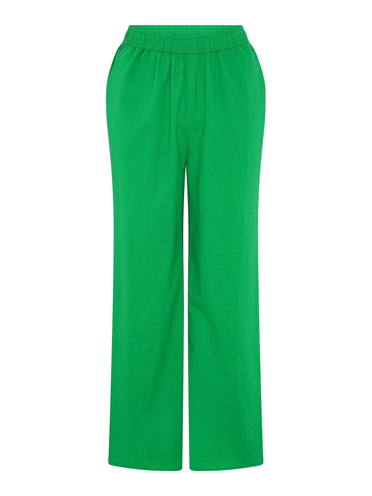 Ramela Elasticated Waist Linen Trouser in Green