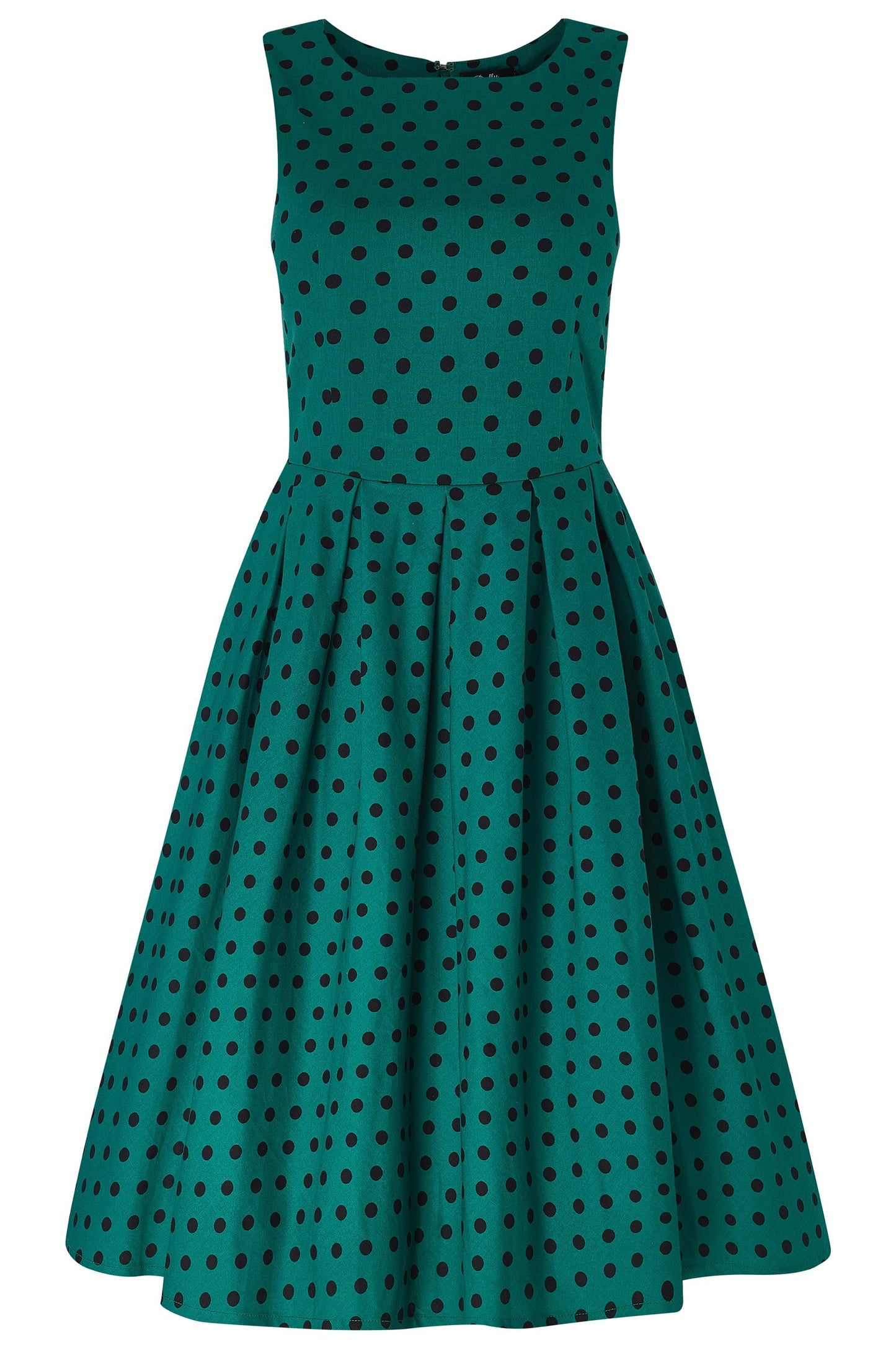 Annie Retro Polka Dot Dress in Green and Black