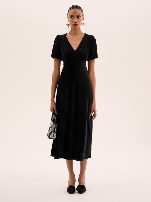 Rosie Velvet Dress in Black