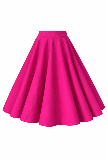 Maisie Hot Pink Full Circle Midi Skirt