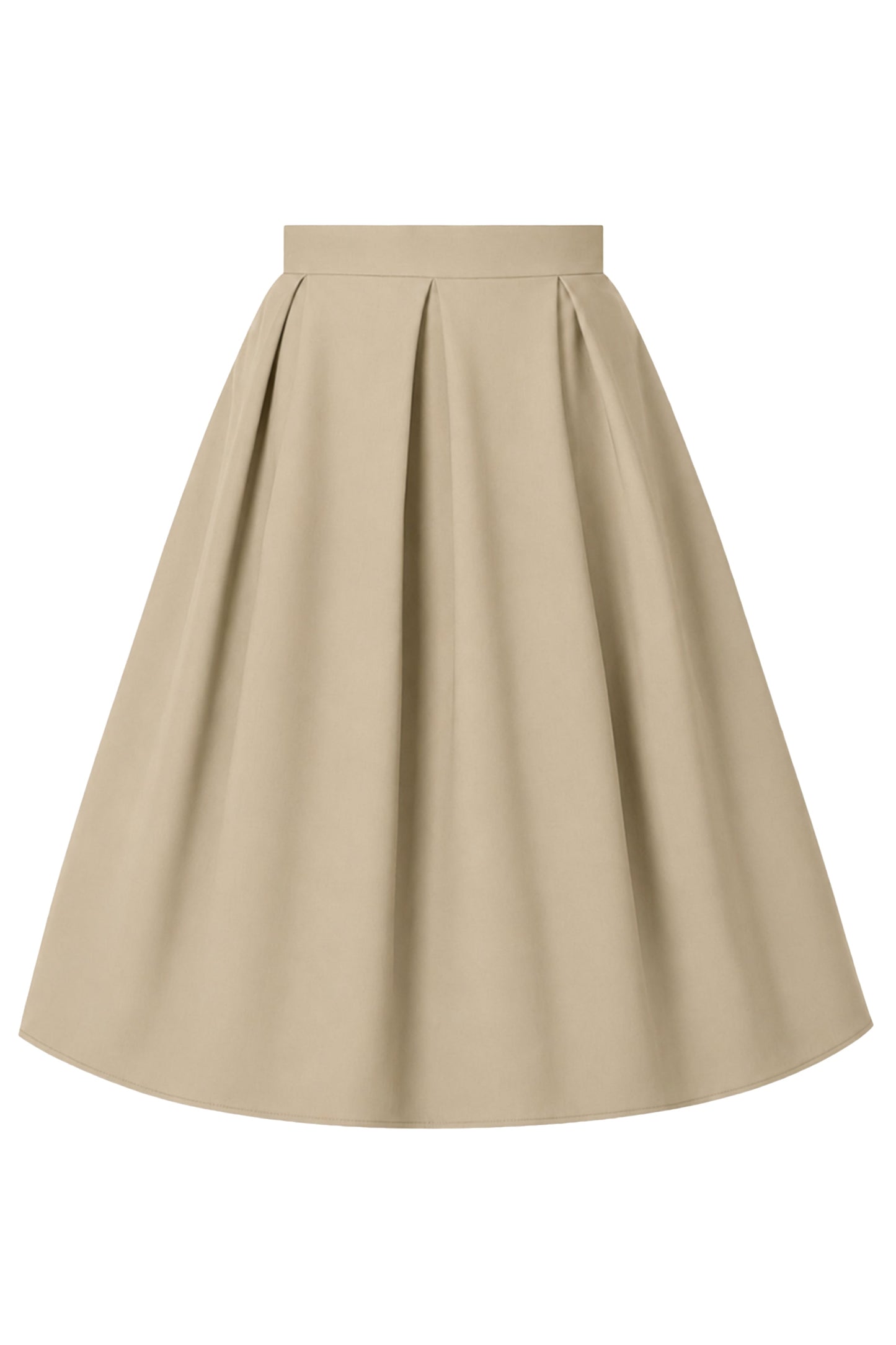 Aisley Beige Plain Pleated Skirt
