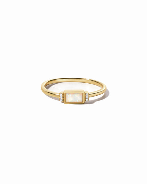 Bezel Baguette Opal Ring