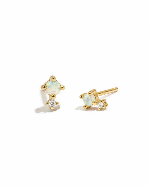 Tiny Opal Stud Earrings