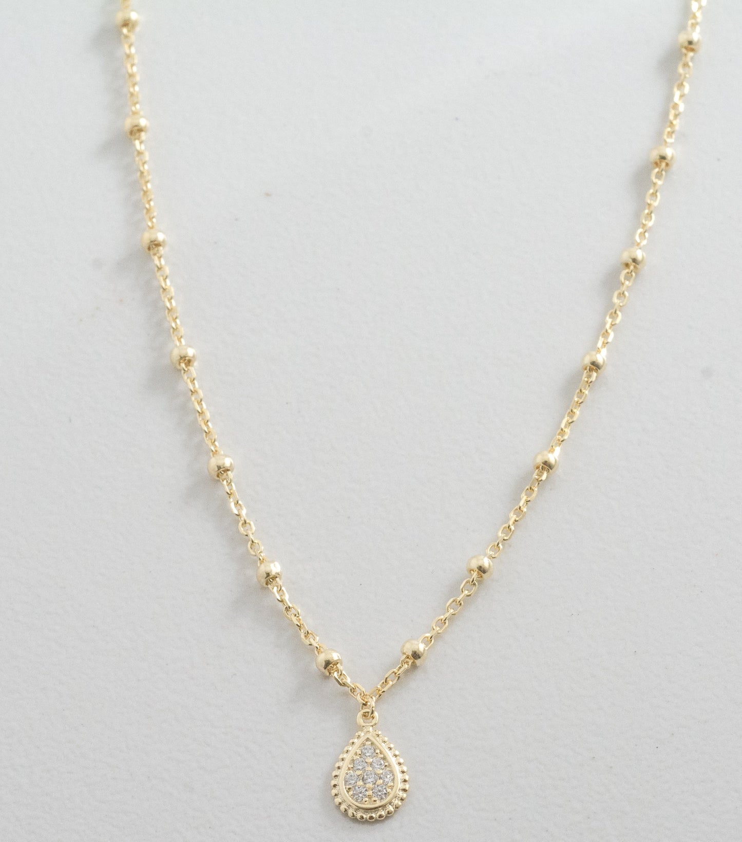 Beaded Tear Drop Necklace